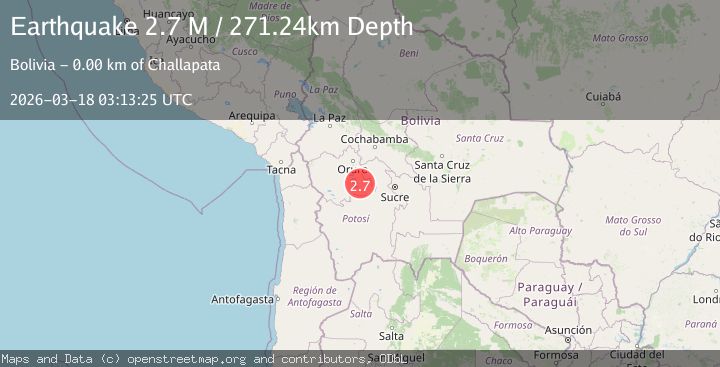 Map of Oruro, Bolivia