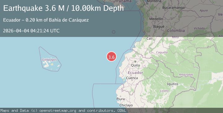 Map of off the coast of Ecuador