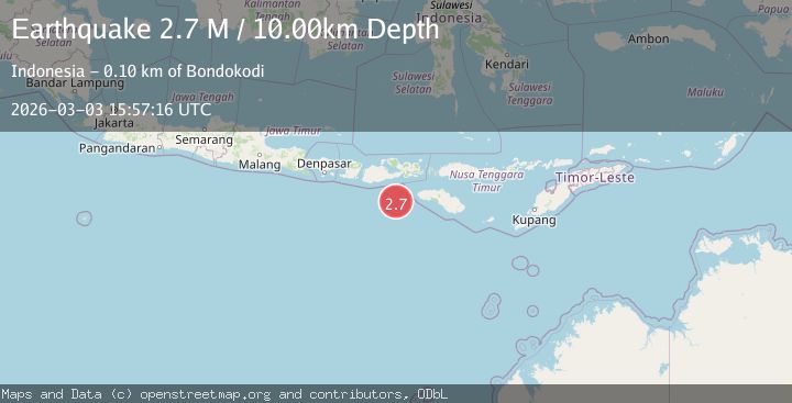 Map of Sumbawa region, Indonesia