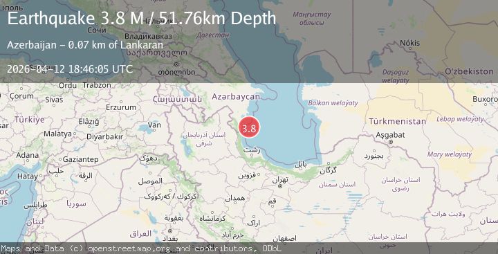 Map of Caspian Sea, offshore Azerbaijan