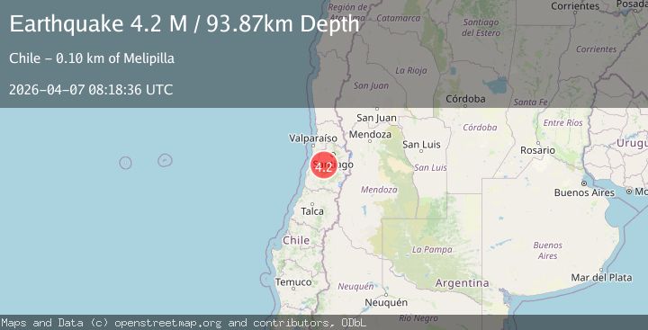 Map of Region Metropolitana, Chile