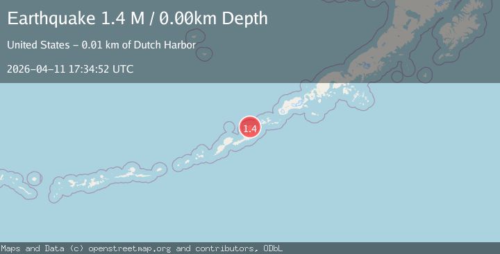 Map of Fox Islands, Aleutian Islands, Alaska