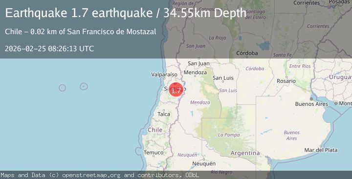 Map of Region Metropolitana, Chile