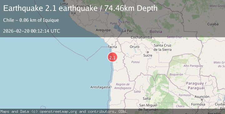 Map of near the coast of Tarapaca, Chile