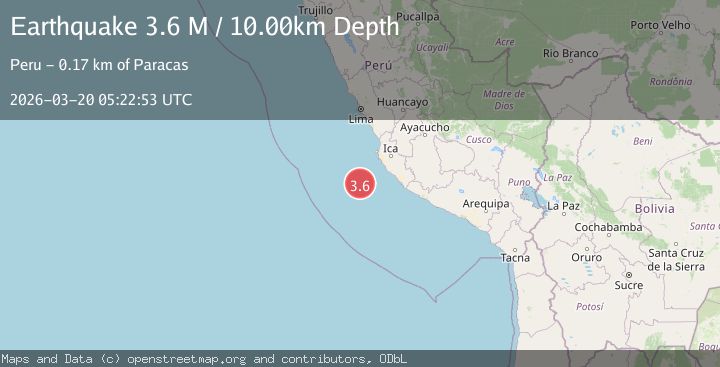 Map of off the coast of central Peru