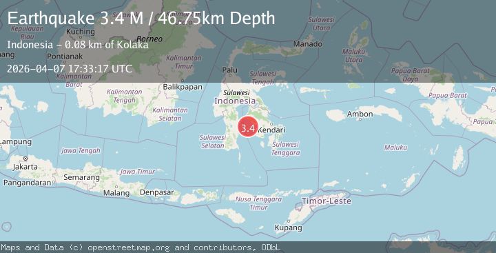 Map of Sulawesi, Indonesia