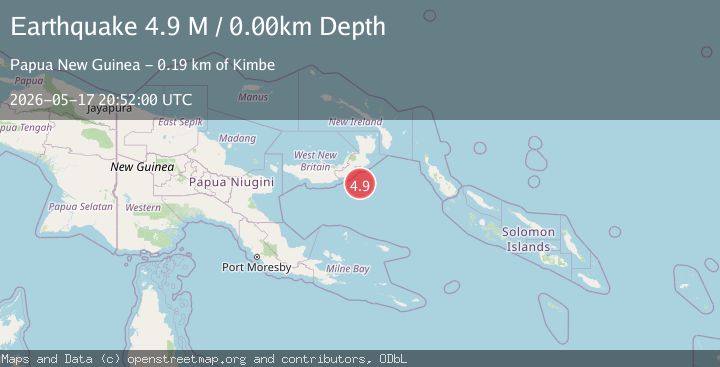 Map of New Britain region, Papua New Guinea