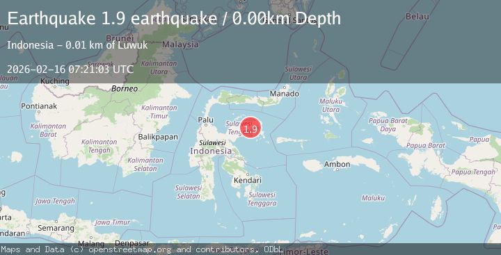 Map of Sulawesi, Indonesia