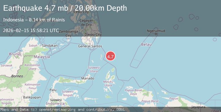 Map of north of Halmahera, Indonesia
