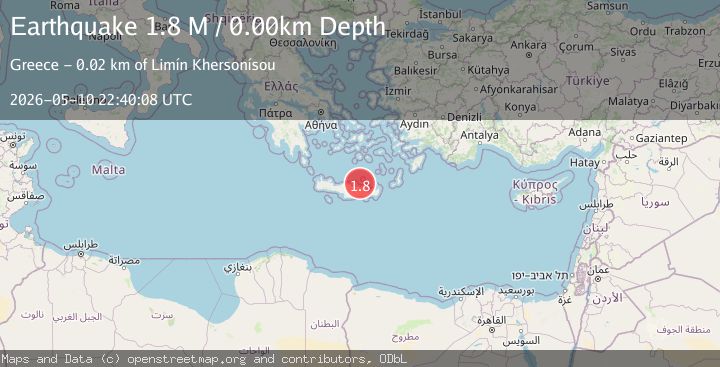Map of Offshore Crete, Greece