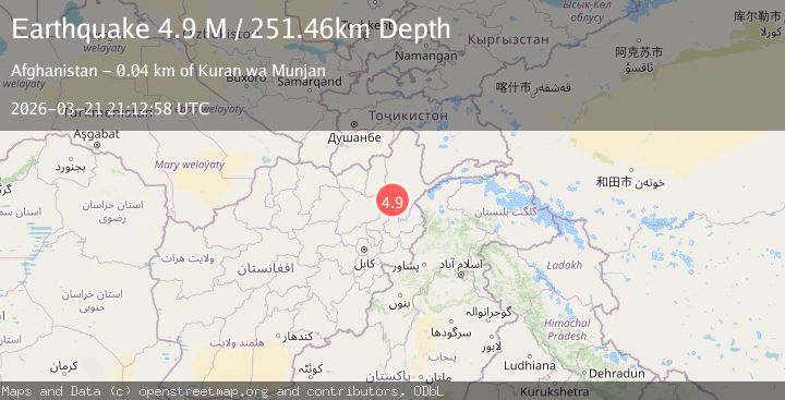 Map of Hindu Kush region, Afghanistan