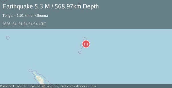 Map of Kermadec Islands, New Zealand