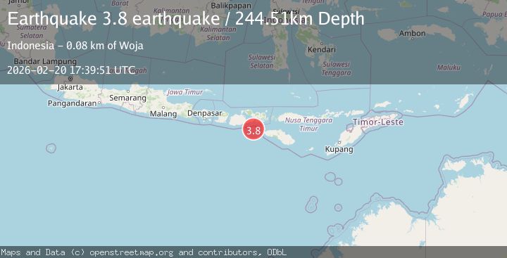 Map of Sumbawa region, Indonesia