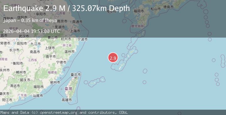Map of northwest of the Ryukyu Islands, Japan