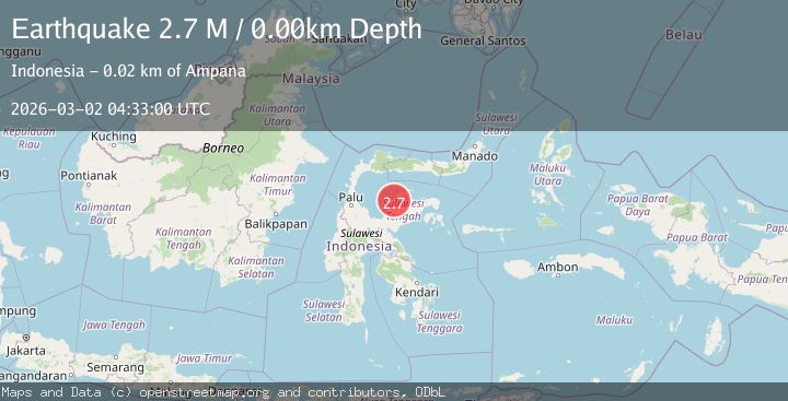 Map of Minahasa, Sulawesi, Indonesia
