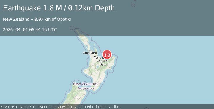 Map of off the east coast of the North Island of New Zealand