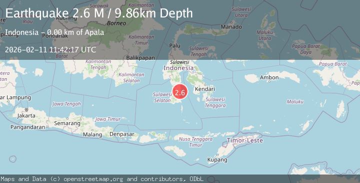 Map of Sulawesi, Indonesia