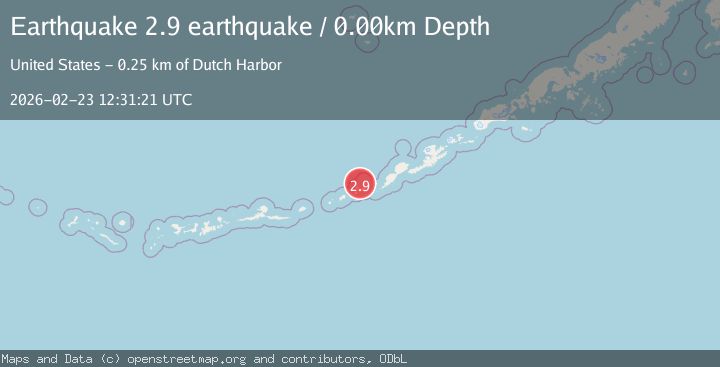 Map of Fox Islands, Aleutian Islands, Alaska