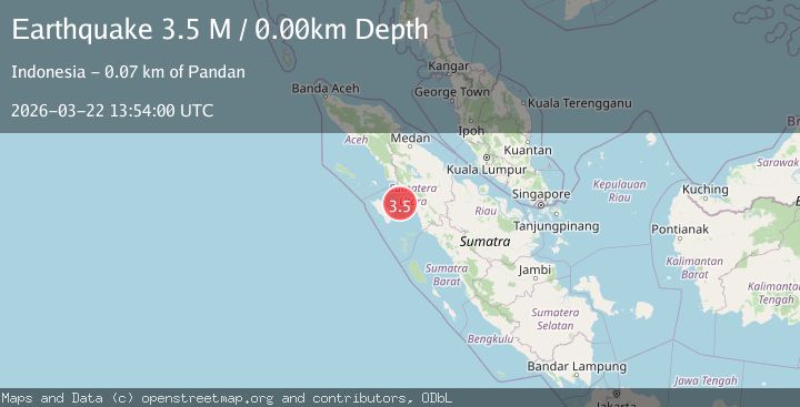 Map of northern Sumatra, Indonesia