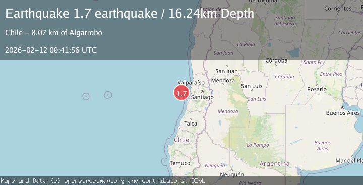 Map of offshore Valparaiso, Chile