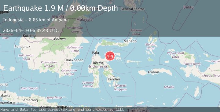 Map of Sulawesi, Indonesia