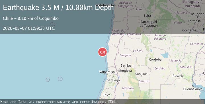 Map of offshore Coquimbo, Chile