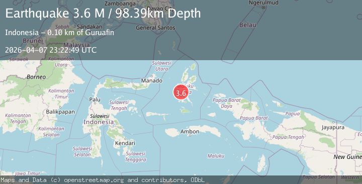 Map of Halmahera, Indonesia