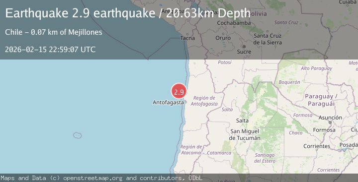 Map of near the coast of Antofagasta, Chile