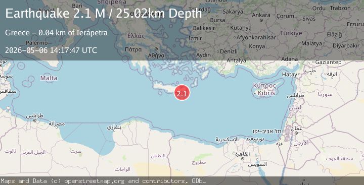 Map of Offshore Crete, Greece