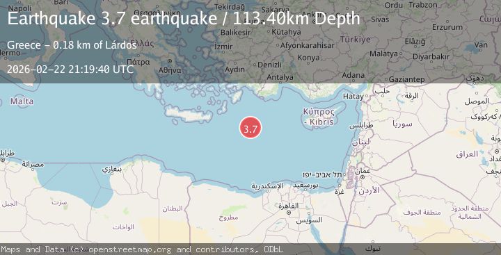 Map of eastern Mediterranean Sea