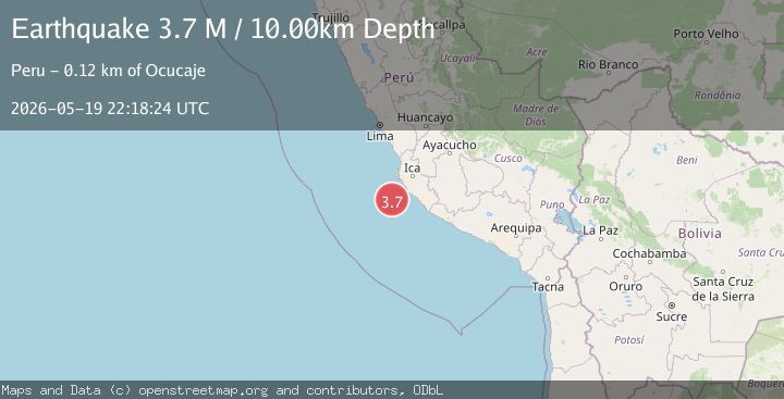 Map of near the coast of central Peru