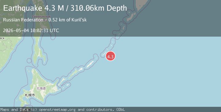 Map of Kuril Islands