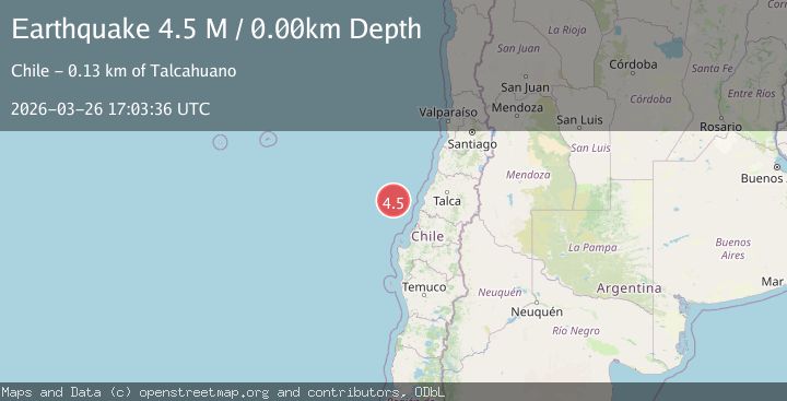 Map of offshore Maule, Chile