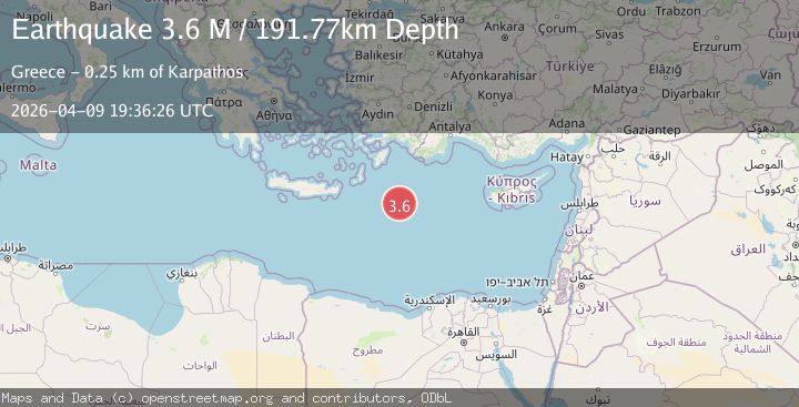 Map of eastern Mediterranean Sea
