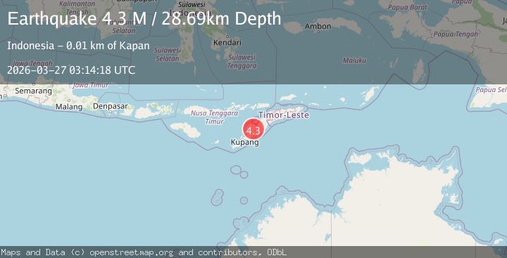 Map of Timor region, Indonesia