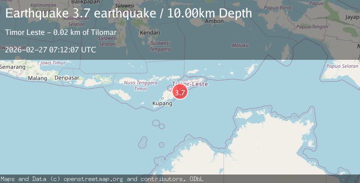 Map of Timor region, Indonesia