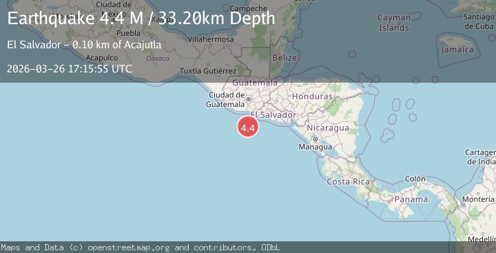 Map of offshore El Salvador