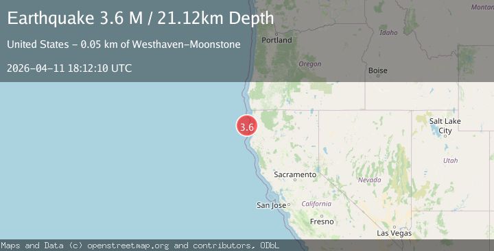 Map of offshore Northern California