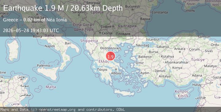 Map of Thessaly Region, Greece