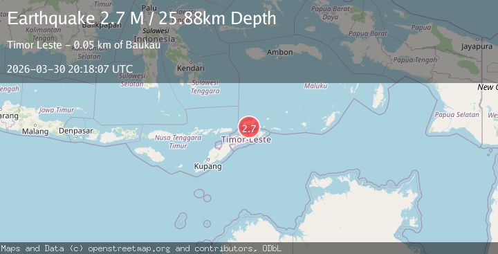 Map of Timor region, Indonesia