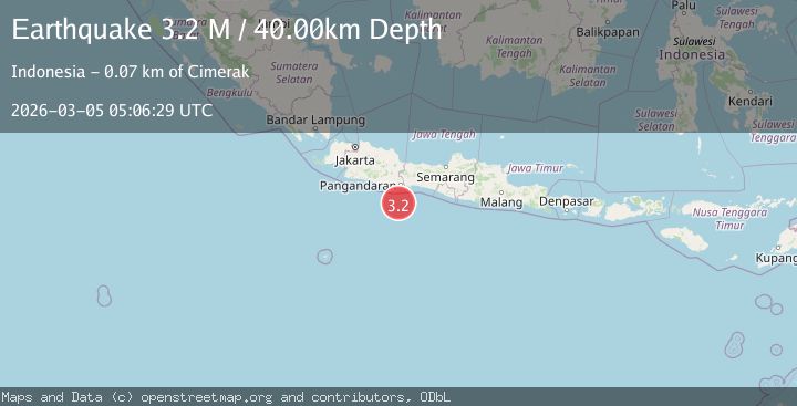 Map of Java, Indonesia