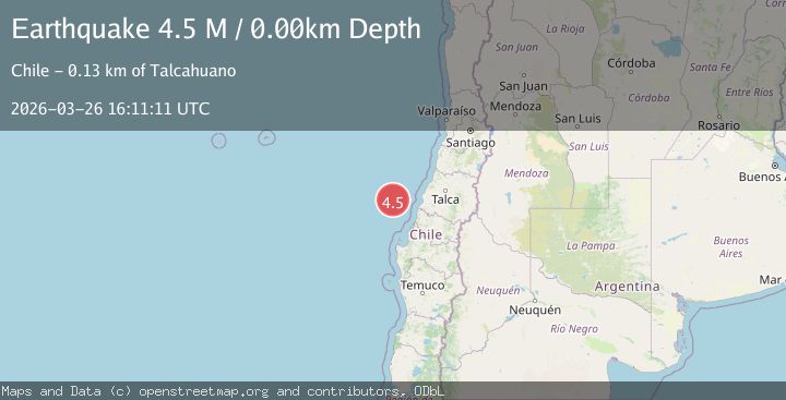 Map of offshore Maule, Chile