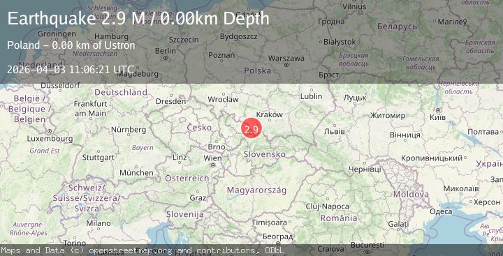 Map of Poland-Czech Republic-Slovakia Border Region