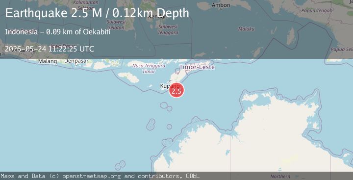 Map of Timor region, Indonesia