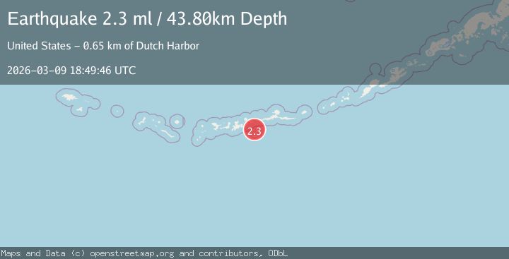 Map of Andreanof Islands, Aleutian Islands, Alaska