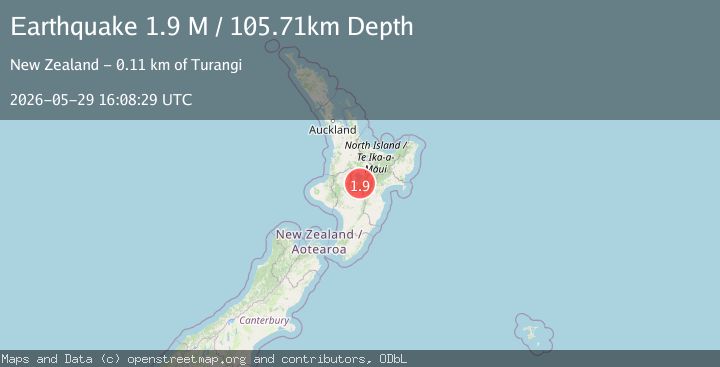 Map of Taupo District, New Zealand