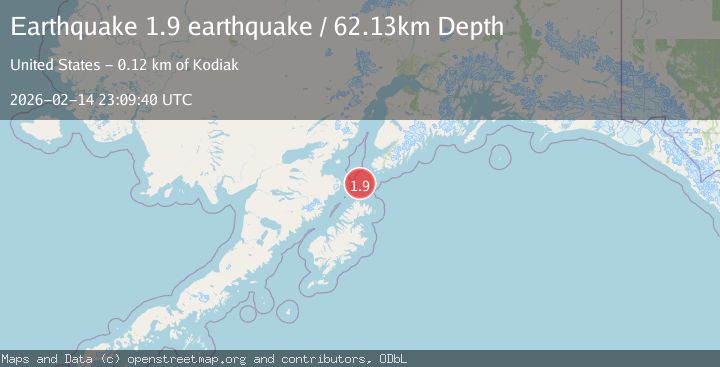 Map of Kodiak Island region, Alaska