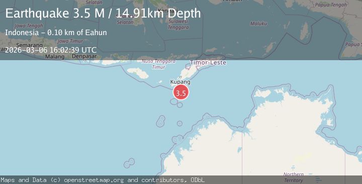 Map of south of Timor