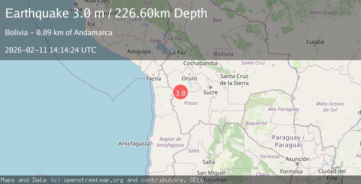 Map of Oruro, Bolivia