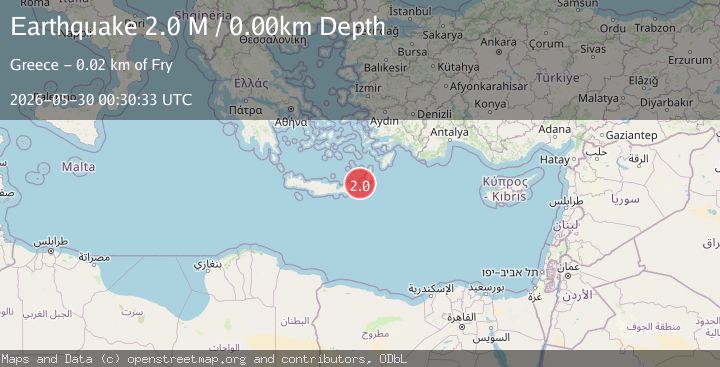 Map of Offshore Crete, Greece